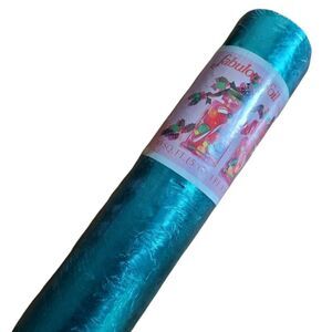 Vintage Kaycrest Sculpted Foil Green Marled Giftwrap Present Wrapping Paper